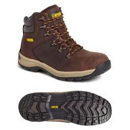 Brown leather safety hiker boots from Apache Workwear